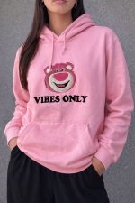 Buzo Bear Pink Hoodie